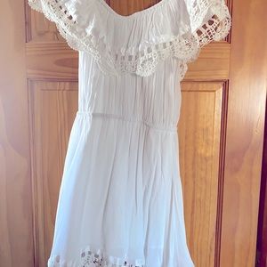 Over the shoulder white sabotage skirt dress